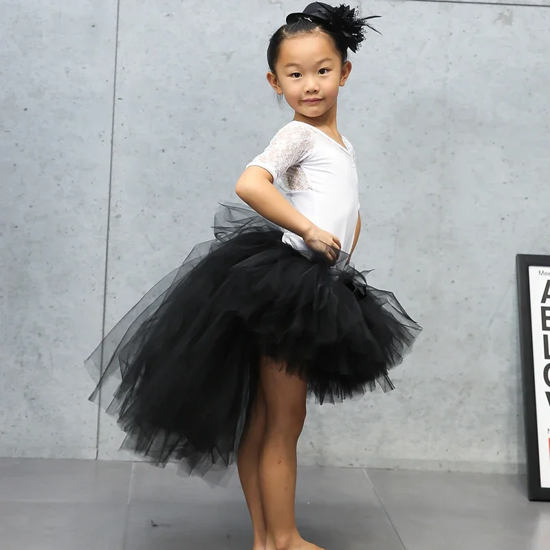 Gonna Tutu nera per ragazze con treno festa di carnevale Fluffy Tulle Girls gonne bambini Halloween Unicorn Costume Toddler Baby Tutus Set