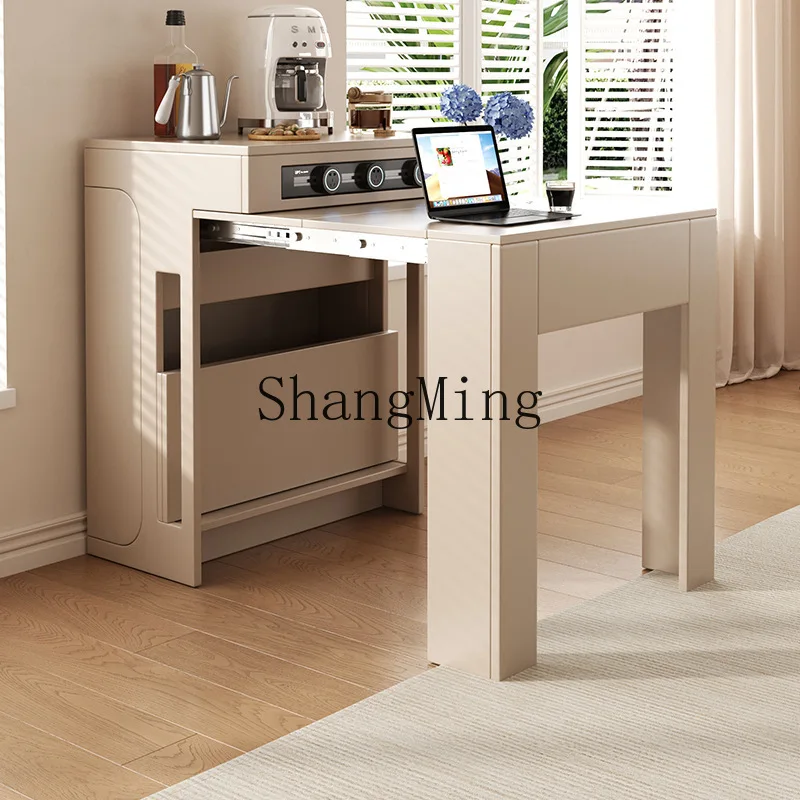 

ZYY retractable island dining table dining chair side cabinet integrated household space saving wall storage dining table