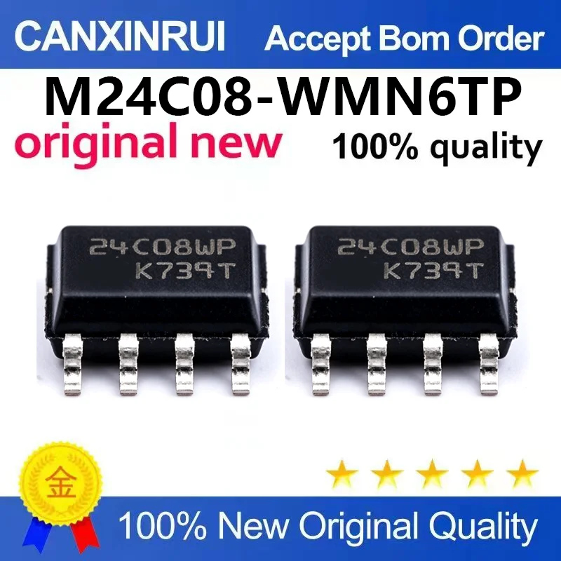（5pcs-100pcs）Original genuine M24C08-WMN6TP SOP-8 8Kbit serial I2C bus EEPROM chip