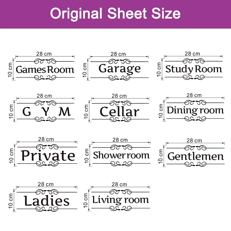 Kitchen Bathroom Bedroom Playroom Office Toilet Entrance Sign Door Stickers For Home Decoration Diy Vinyl Wall Art Quotes Decals