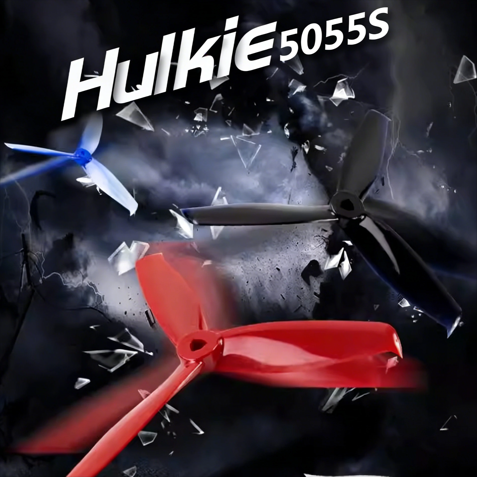 Gemfan Hulkie 5055S - 5x3.5in, 3-Blade, PC Material, 2CW+2CCW, for 2205-2306 Motors, Drone Soccer Drones