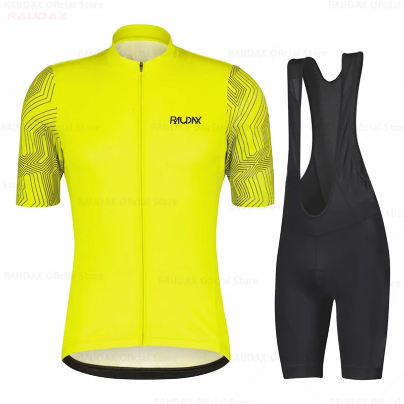 

New RAUDAX Team Bicycle Short Sleeve Set Summer Mens Shirts Cycling Clothing MTB Maillot Outdoor Cycling Jersey Ropa De Ciclismo