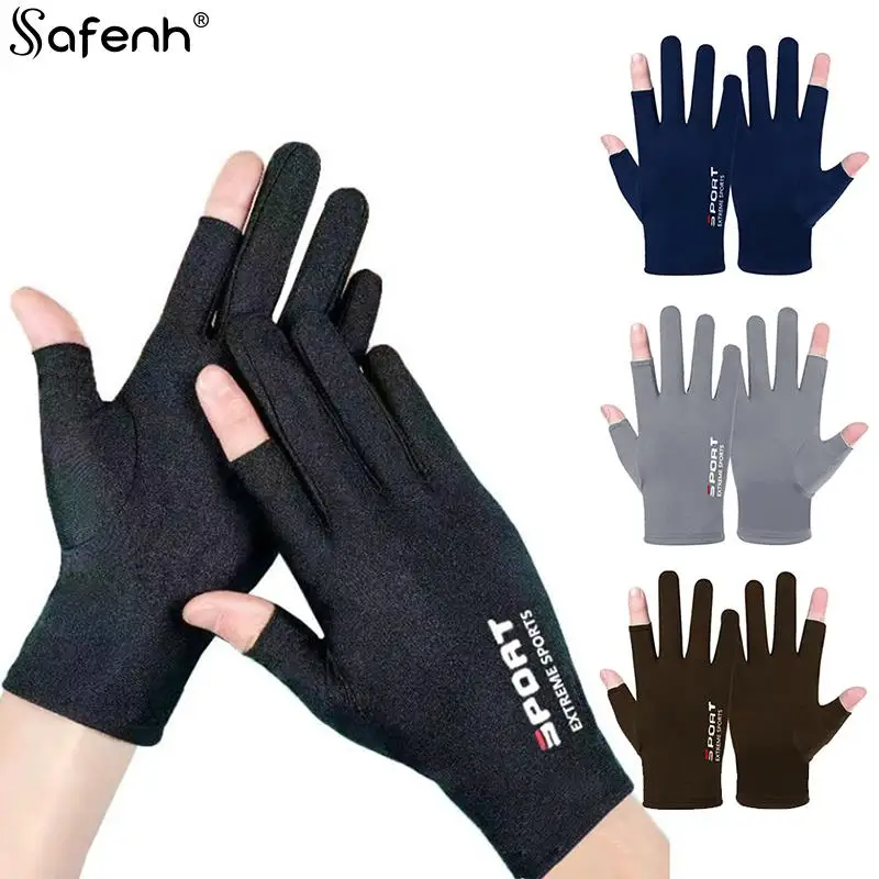 1Pair Spandex Fishing Gloves Men Women Gloves Outdoor Protection Anti-slip Glove  Finger Waterproof Hunting Fish Angling Gloves 