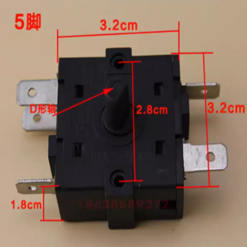 Rotary Switch Electric Room Heater Position  3 Pin 5Pin   Selector AC 250V 16A
