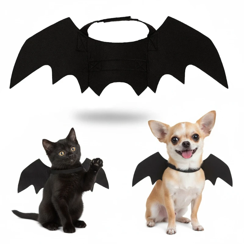 1/3 Stück Katzenflügel Halloween-Kostüme Kleines Hunde-Cosplay-Partykleid für Haustier-Welpen Feiertags-Rollenspiel-Dekor Halsband-Zubehör – Detail 16