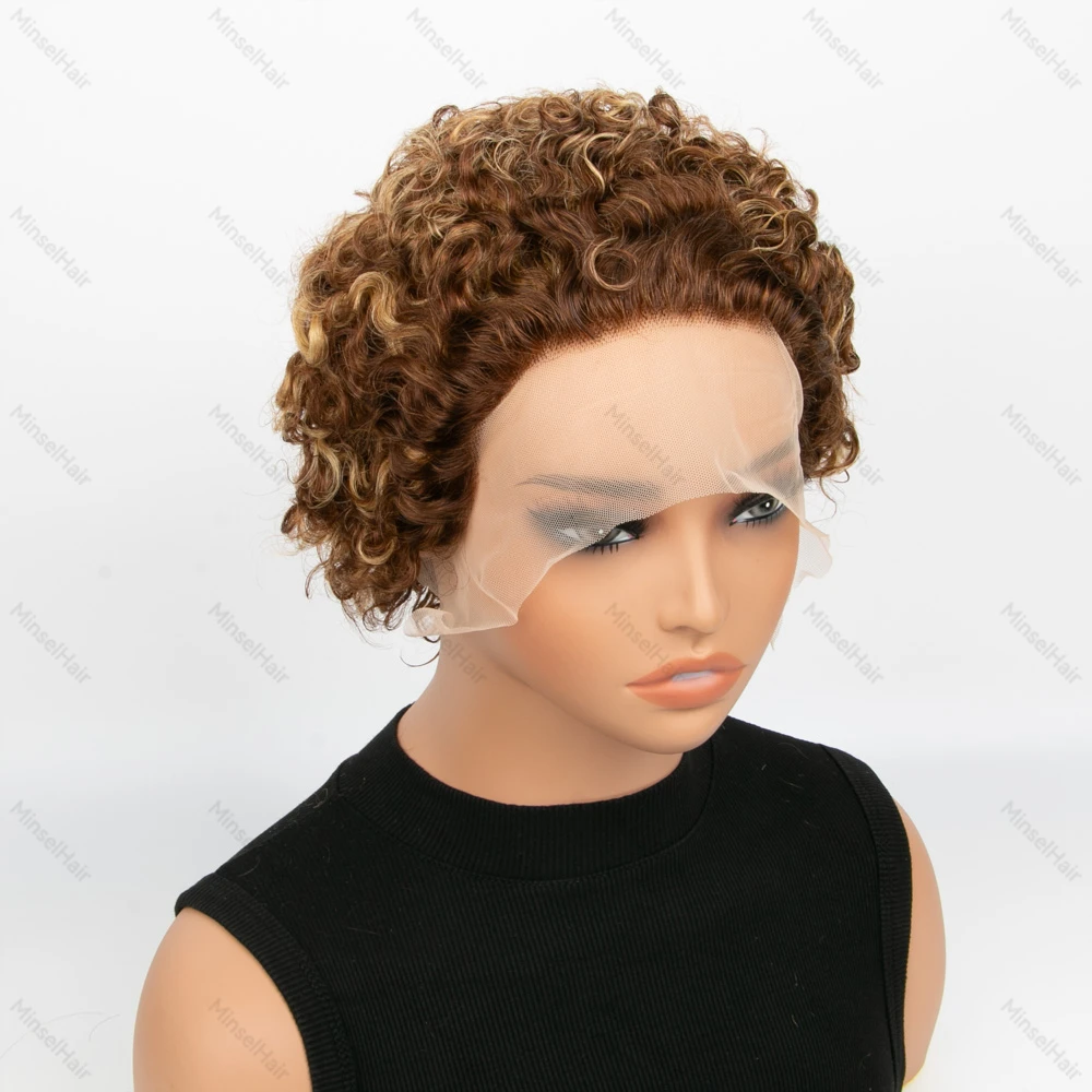 4-27 شعر بشري مجعد الباروكات Pixes قطع موجة المياه الدانتيل الباروكة الأمامية 13x1 HD الدانتيل يمكن تسخين شعري طبيعي سهلة الصيانة