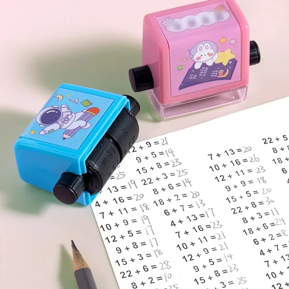 Roller Digital Teaching Stamp Reusable Addition and Subtraction Roller Stamp Within 100 Teaching Math Practice Questions