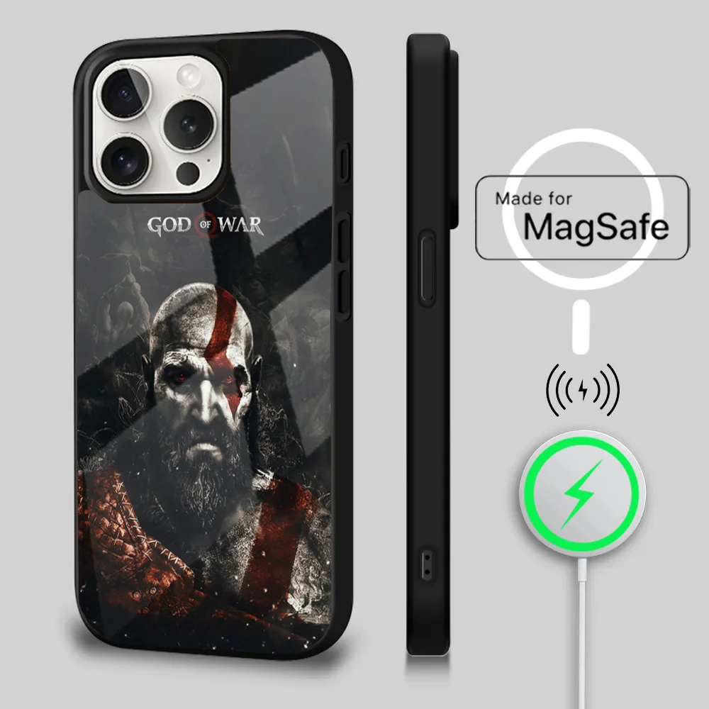 God Of War Ragnarok game Phone Case For iPhone 16 15 14 13 12 11 Plus,Pro,Max Mini Magsafe Magnetic Wireless Charging