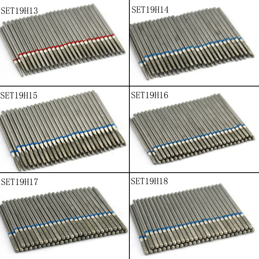 Juego de brocas para limpieza de cutículas, taladro de diamante para uñas, fresa para manicura, cortador eléctrico, accesorios, eliminación de piel muerta, 50 Uds.