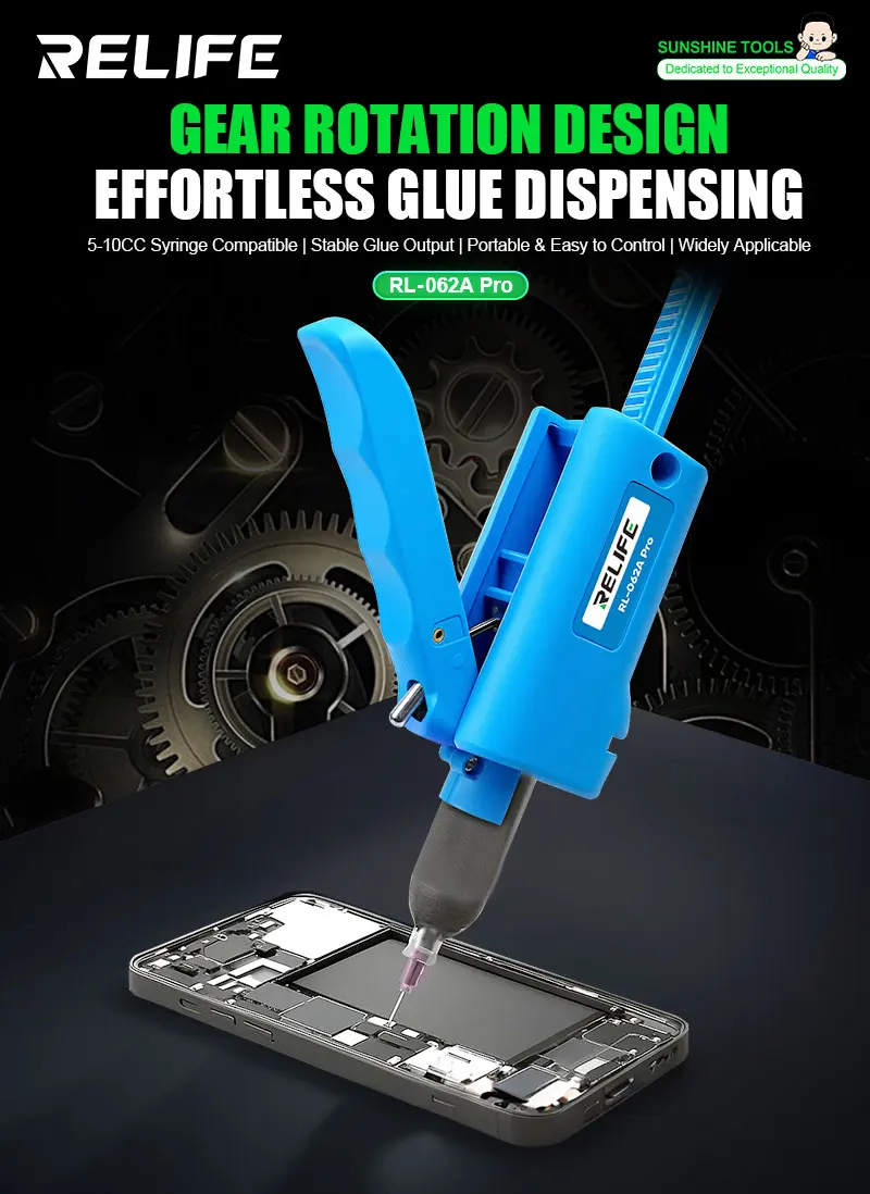 RELIFE RL-062A Pro Manual Glue Gun Solder Flux Dispenser Welding Oil Solder Paste UV Needle Booster Universal Propulsion Tool
