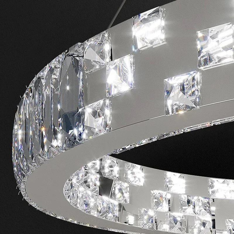 Moderne Ringe Anhänger Kristall Lichter Wohnzimmer Mitteltische Halle Bar Theke DesignerPendelleuchte Home Dekoration Luxus