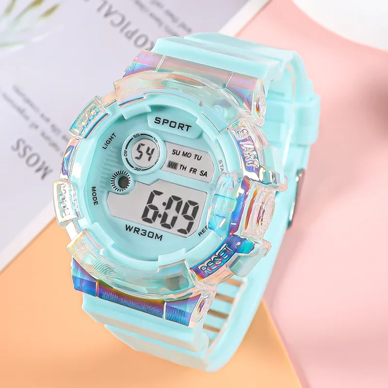 Digitaal Display Elektronisch Horloge Trend Heren En Dames Sport Nachtlampje Wekker Multifunctioneel Horloge Kinderen Horloge