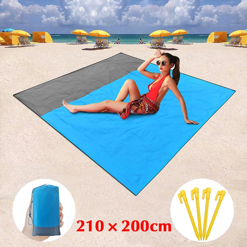 Beach Blanket Blanket 200 X 210cm Waterproof Beach Mat Lightweight Picnic Mat Beach Mattress for Outdoor Travel Hiking Sports