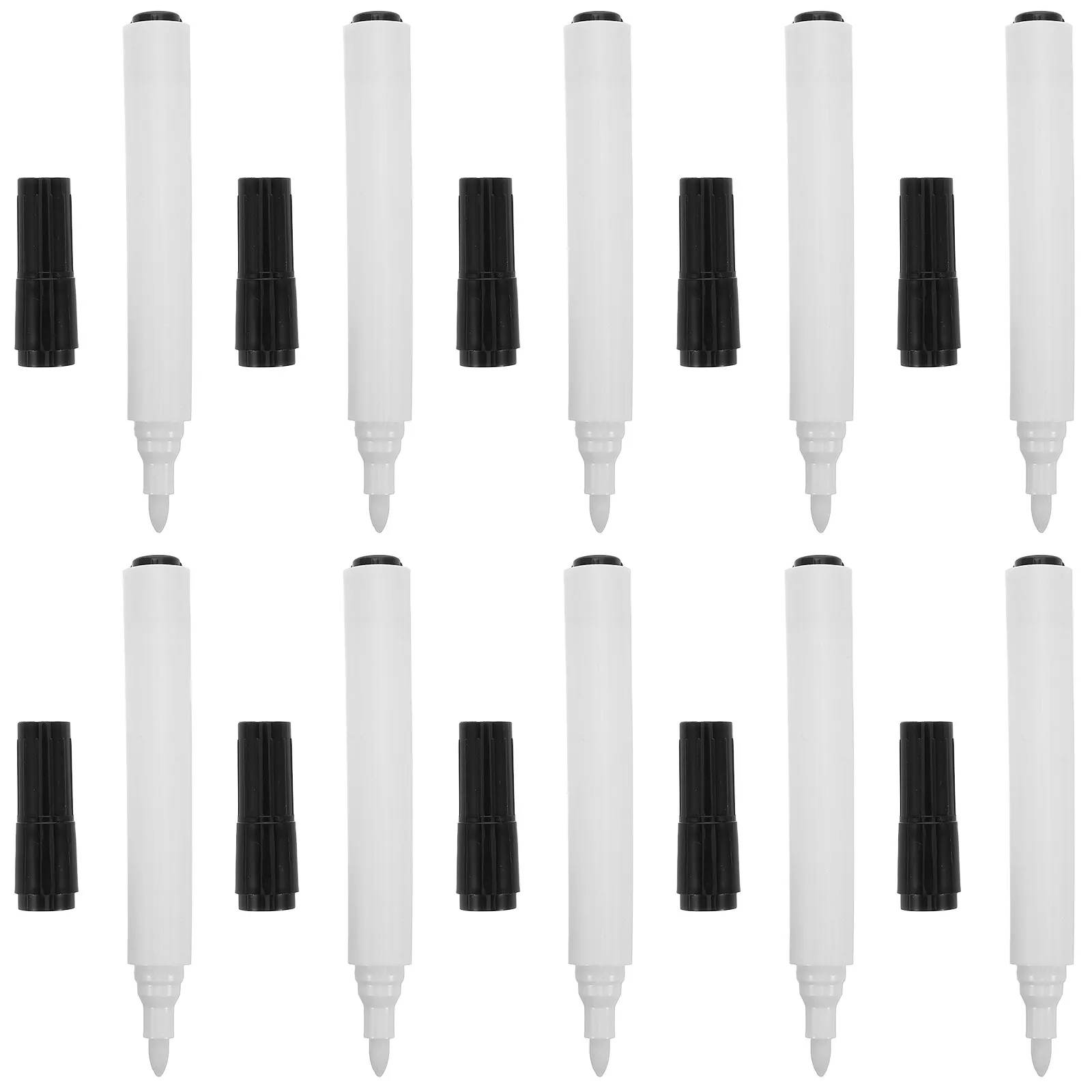 

10Pcs Blackboard Marker Empty Pens Refillable Dry Erase Fine Tip Smooth Writing Easy Erase for Whiteboard Glass Chalkboard