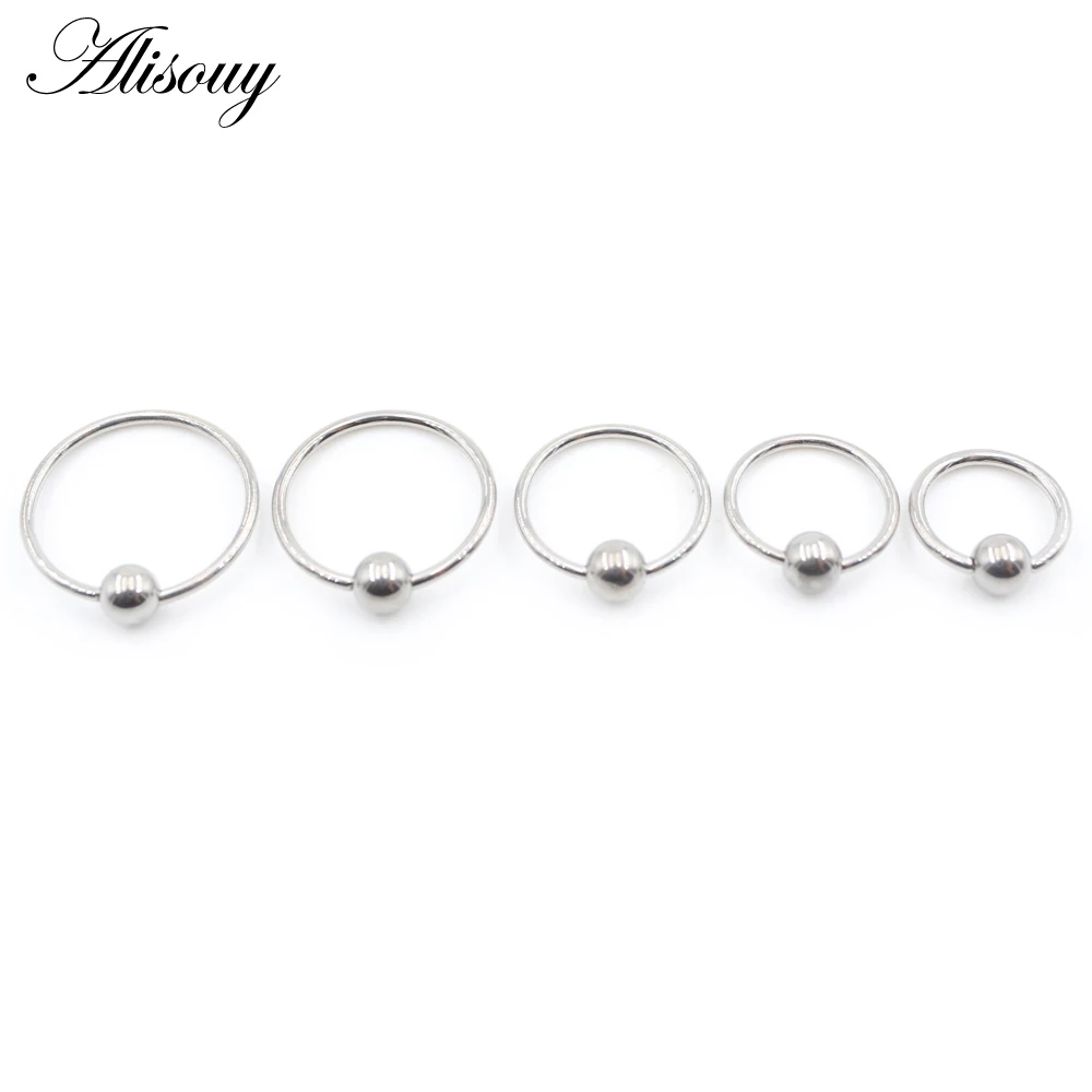 1 Piece Punk G23 Titanium Captive Hoop BCR Eyebrow Tragus Closure Bar Lips Nose Rings Ear Segment Piercing Body Jewelry