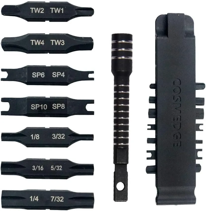 Juego de 8 Puntas de Seguridad con Porta-Puntas Magnético para Leatherman, Destornillador de Doble Punta Plano y TriWing