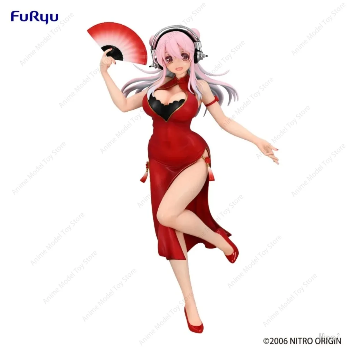 Original FuRyu in Stock Genuine Figures Super Sonico Trio-Try-iT Figure Chinese Dress Ver. Cheongsam Anime Model Kits Action Toy view 2