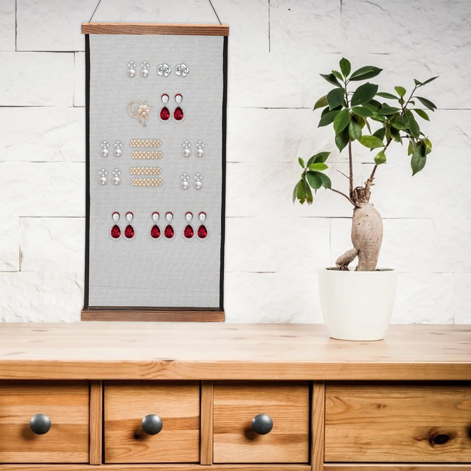 

Earrings Hanging Holder Wood Dangler Barrette Hairpin Wall Hanger Organizer for Hair Clips Storage Hairpin Display Rack