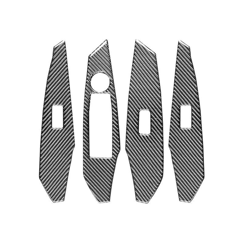

For MAZDA 3 Axela 2017 2018 LHD Soft Carbon Fiber Window Lift Switch Button Cover Trim Frame Sticker Replacement Accessories