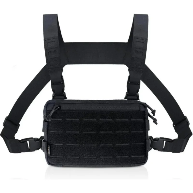 

New 1000D Nylon Men Chest Bag EDC Wear-resistant Hip-hop Streetwear Backpack Multiple Pockets Nylon Travel Chest Pack Camping