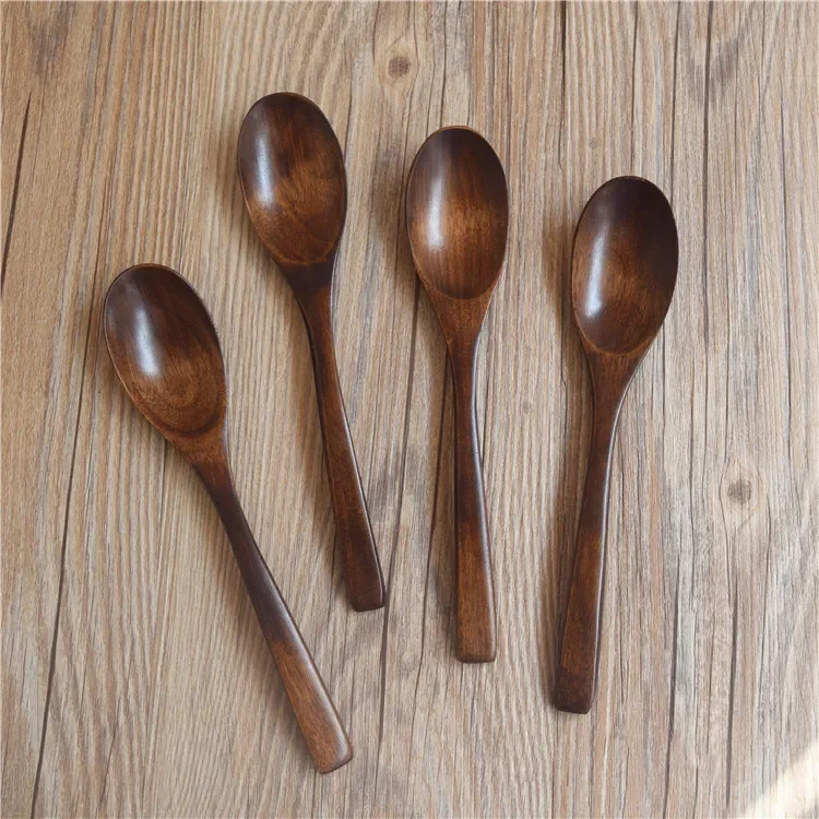 Natural Wood Spoons For Cooking Healthy Korean Japanese Chinese  Durable Kitchen Wood-grained Spoon Tableware  Cook