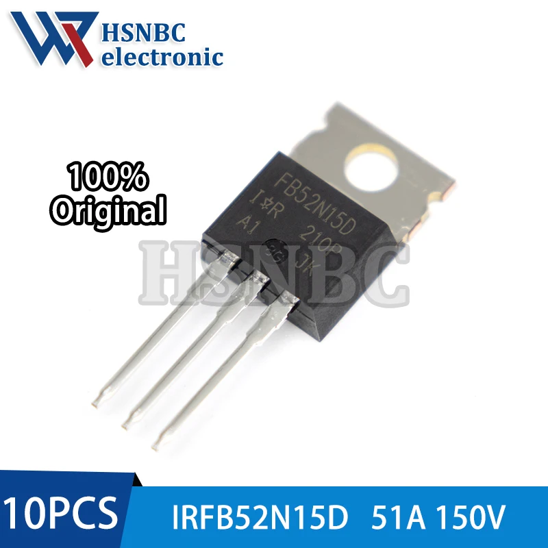 

10PCS IRFB52N15DPBF IRFB52N15D FB52N15D TO-220 150V 51A N-Channel Power MOSFET Transistor 100% New Original