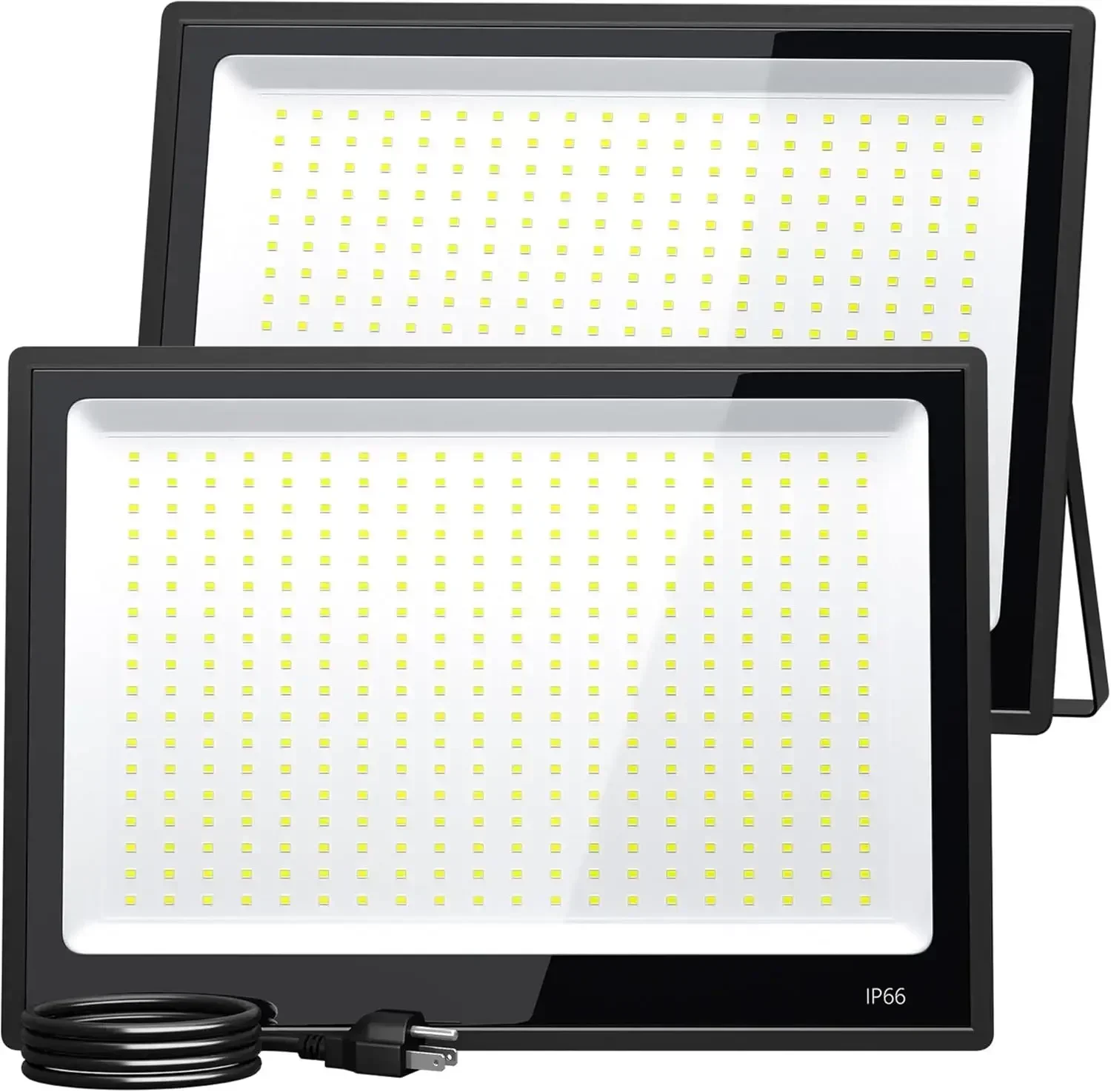 

300W LED Flood Light Outdoor, High Power Plug-in & Hardwired Commercial Work Light, IP66 Waterproof 6500K Daylight for Parking