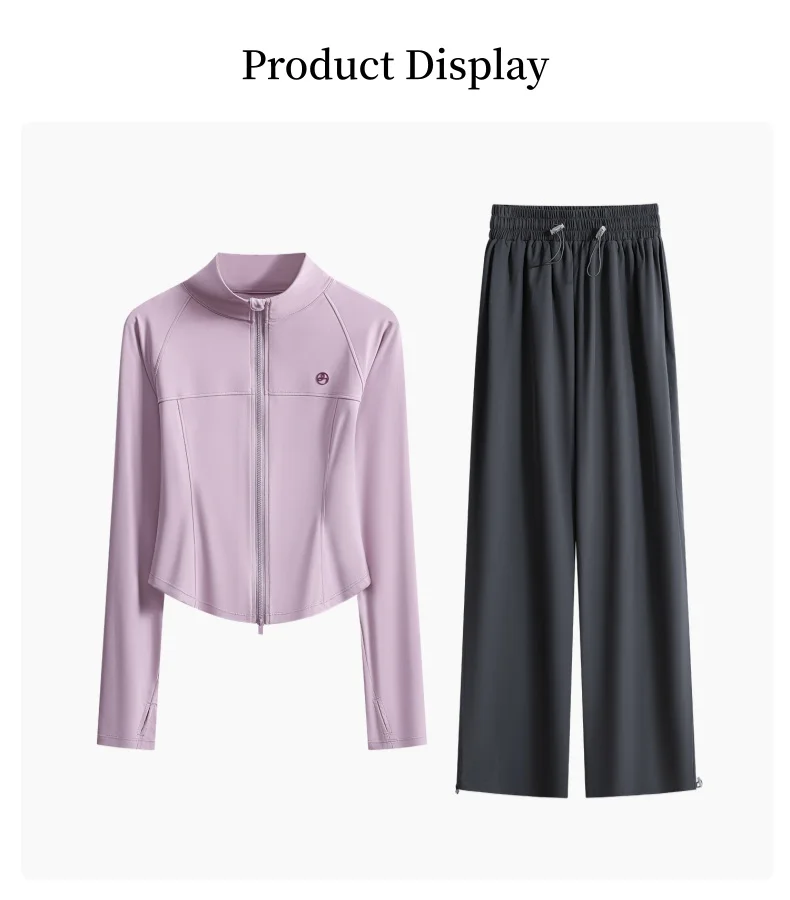 DRUR Two Piece Running Pants Set for Women Tracksuit 2 Piece Workout Jacket With Sweatpants Sets Loungewear Fall Street Style