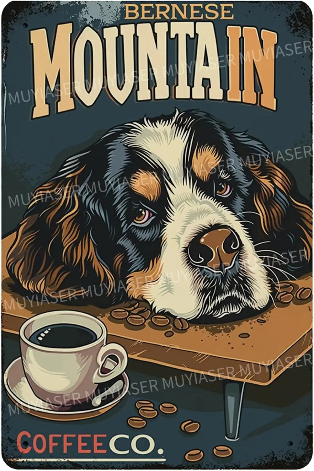 Metal Signs Bernese Mountain Coffee Co Vintage Signs Retro Aluminum Tin Sign for Toilet Washroom Garden Home Bar Cafe Decor  --T