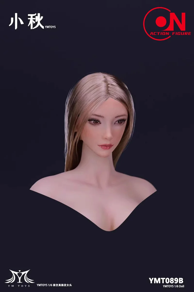 MTOYS YMT089 1/6 Asian Beauty Qiu Head Sculpt Carving Model Fit 12'' TBL PH Female Soldier Pale Action Figure Body