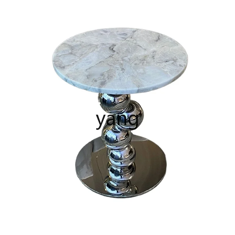 

L'm'm Natural Marble Minimalist High Sense round Tea Table Sofa Side Table