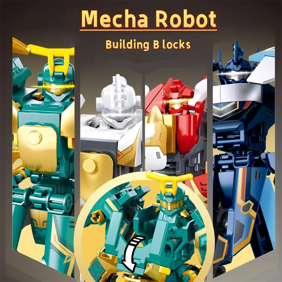 2IN1 Krieger Serie Transformation Mecha Roboter Bausteine Kreative Super Bettle Mechs Montieren Spielzeug Set Für Jungen Kinder Geschenke