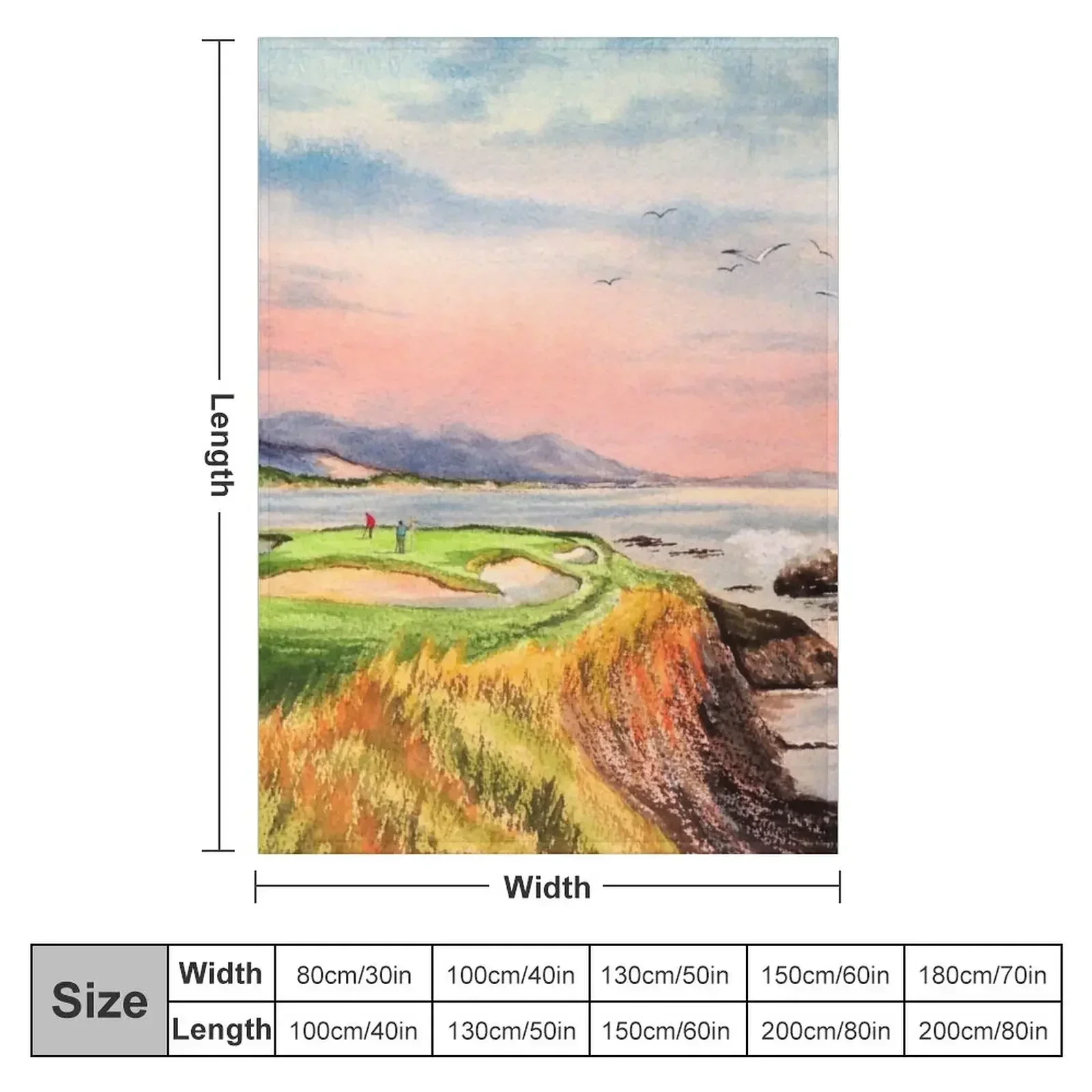 Pebble Beach Golf Course 7th Hole Throw Blanket Beach Decoratives Designers For Sofa Thin Blankets