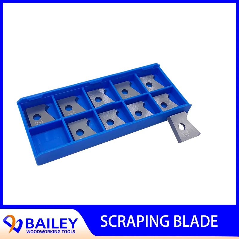 BAILEY-R3 Carbide Raspagem Lâmina, Ferramenta De Carpintaria, Facas, Raspador para Máquina De Borda CNC, 17x16.8x2mm, 10Pcs