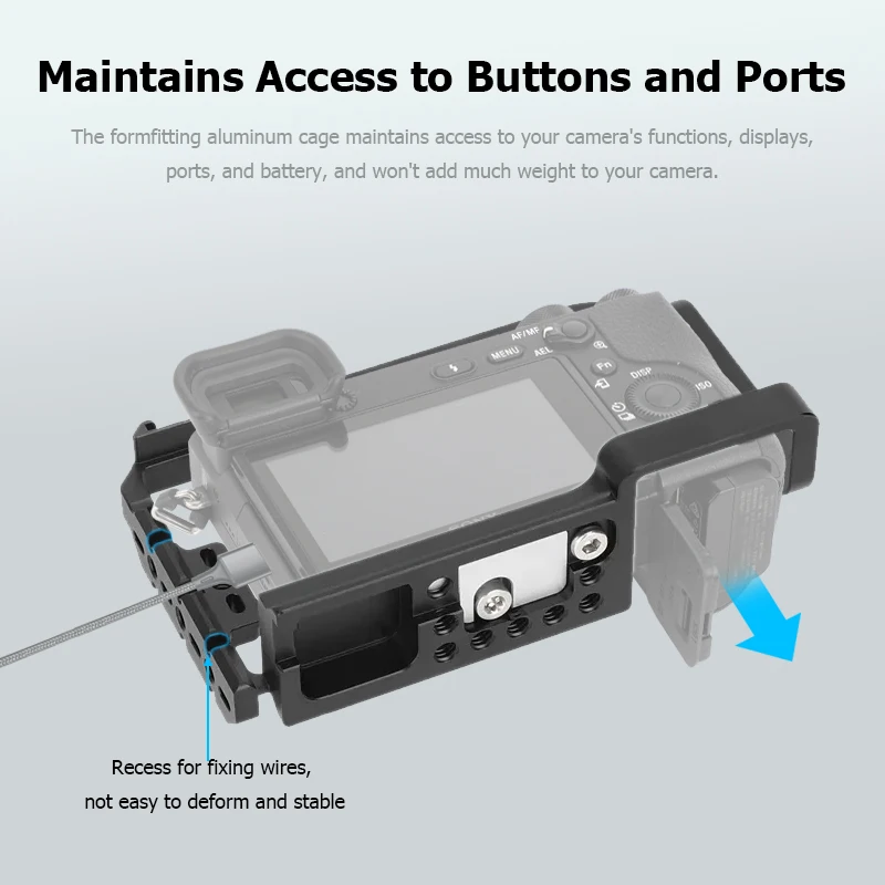 Gaiola de câmera completa CAMVATE para Sony a7C/a7C II/a7CR com gaiola de câmera base tipo Arca integrada