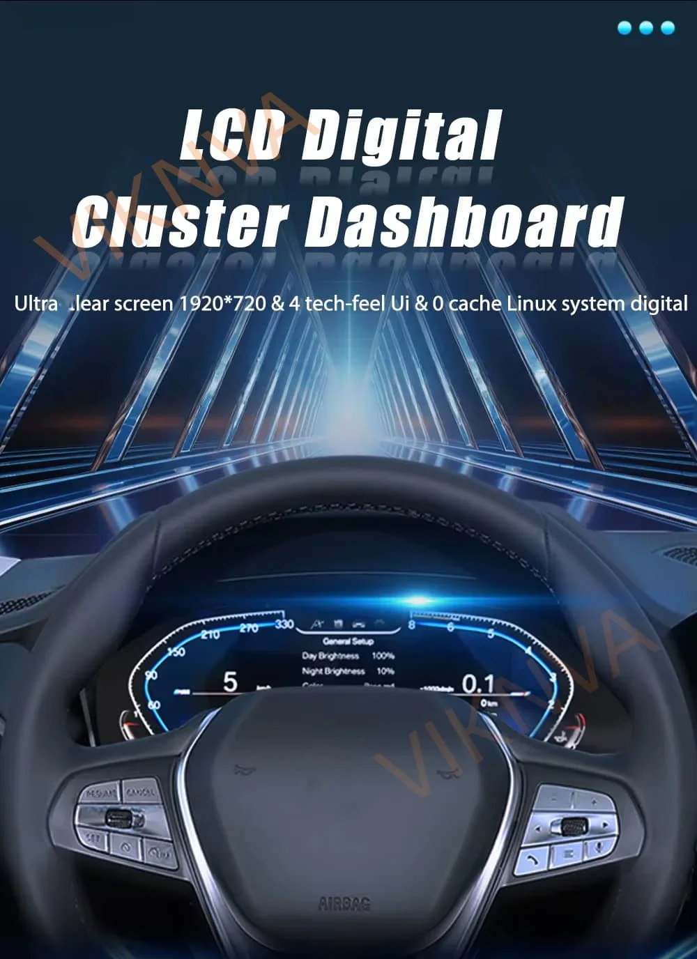 For BMW 5/6/7 Series X3/X4/X5/X6 Car Digital Cluster Virtual Cockpit LCD Android Screen Dashboard Instrument Panel Speedometer