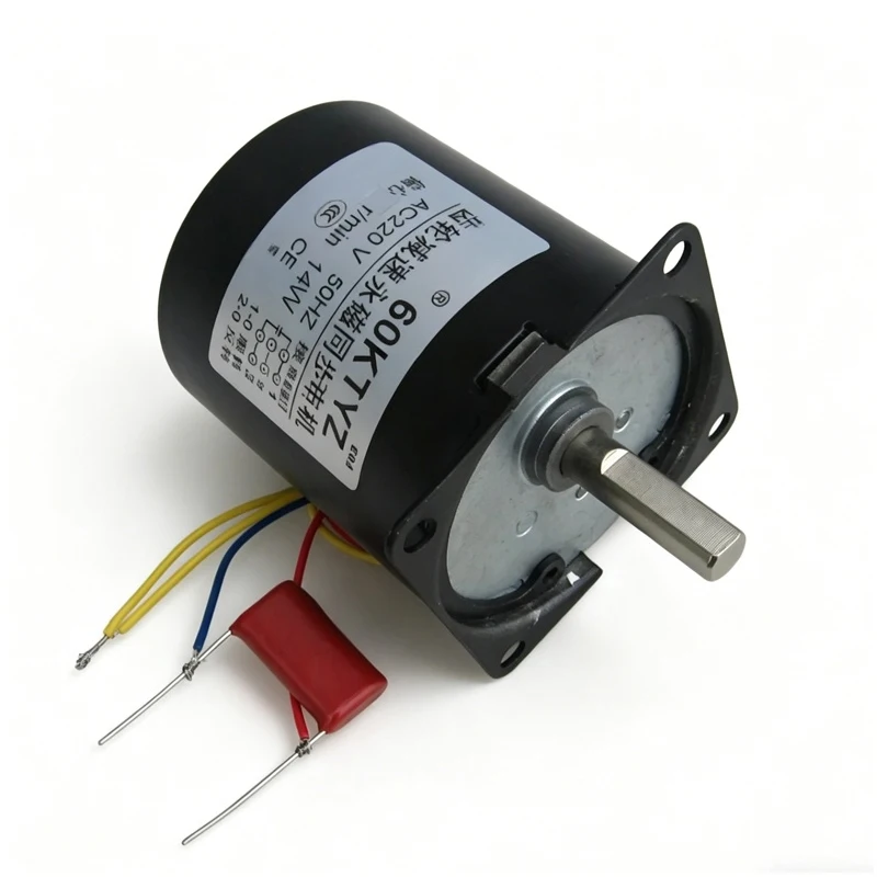 60KTYZ-E Permanent Magnet Synchronous Reducer Motor - Eccentric shaft with all-metal gears - Multiple speed options available