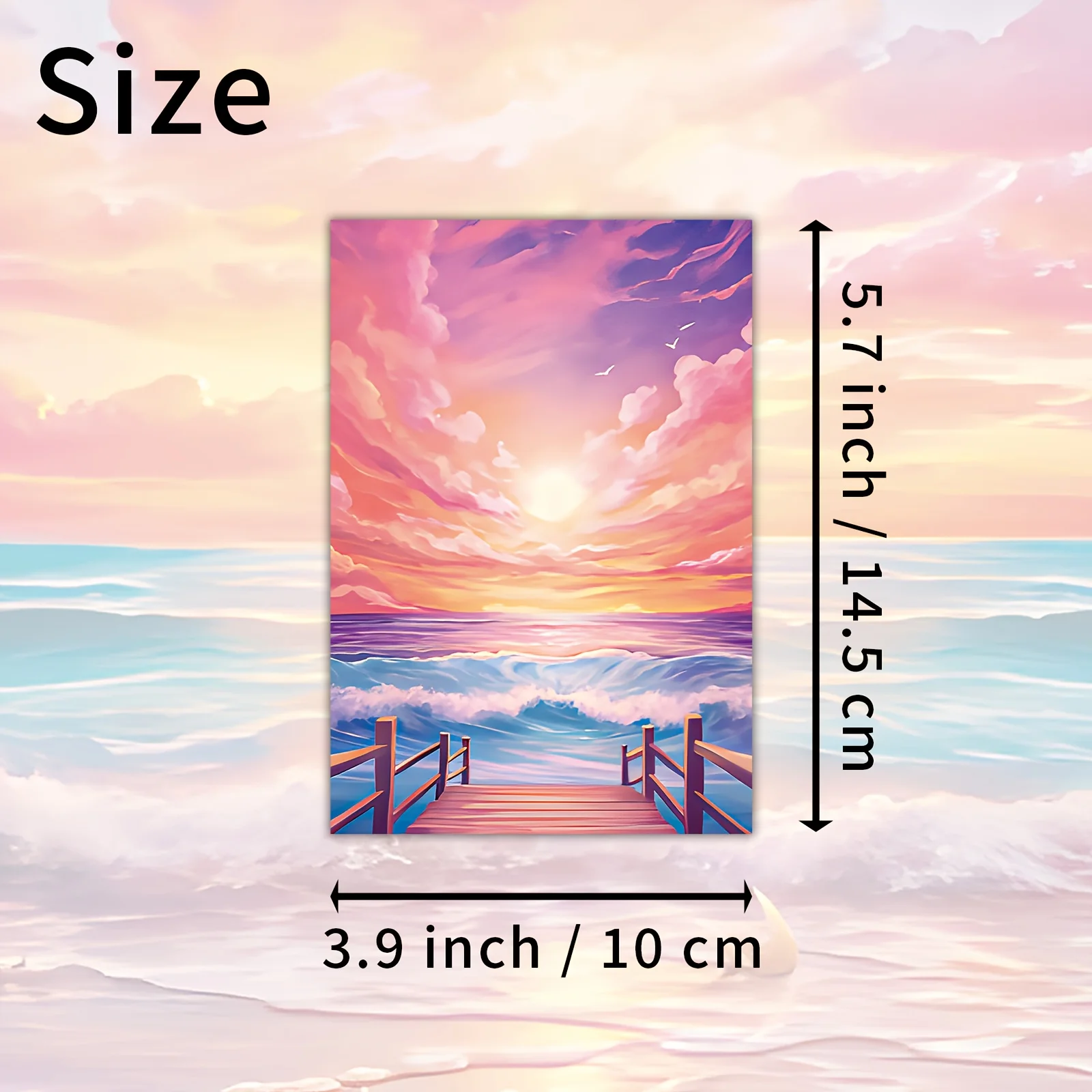 20PCS Vintage Pink Sky Beach Sunset Postcards, Nostalgic Magazine, Classic Girl Illustrations, Collectible Decorative Cards