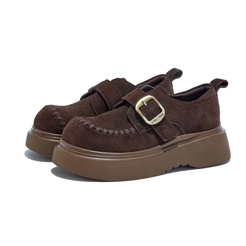 

AIYUQI 2025 New Women's Loafers Thick-soled Maillard Women Shoes Large-size Casual Slip-ons female Sneakers