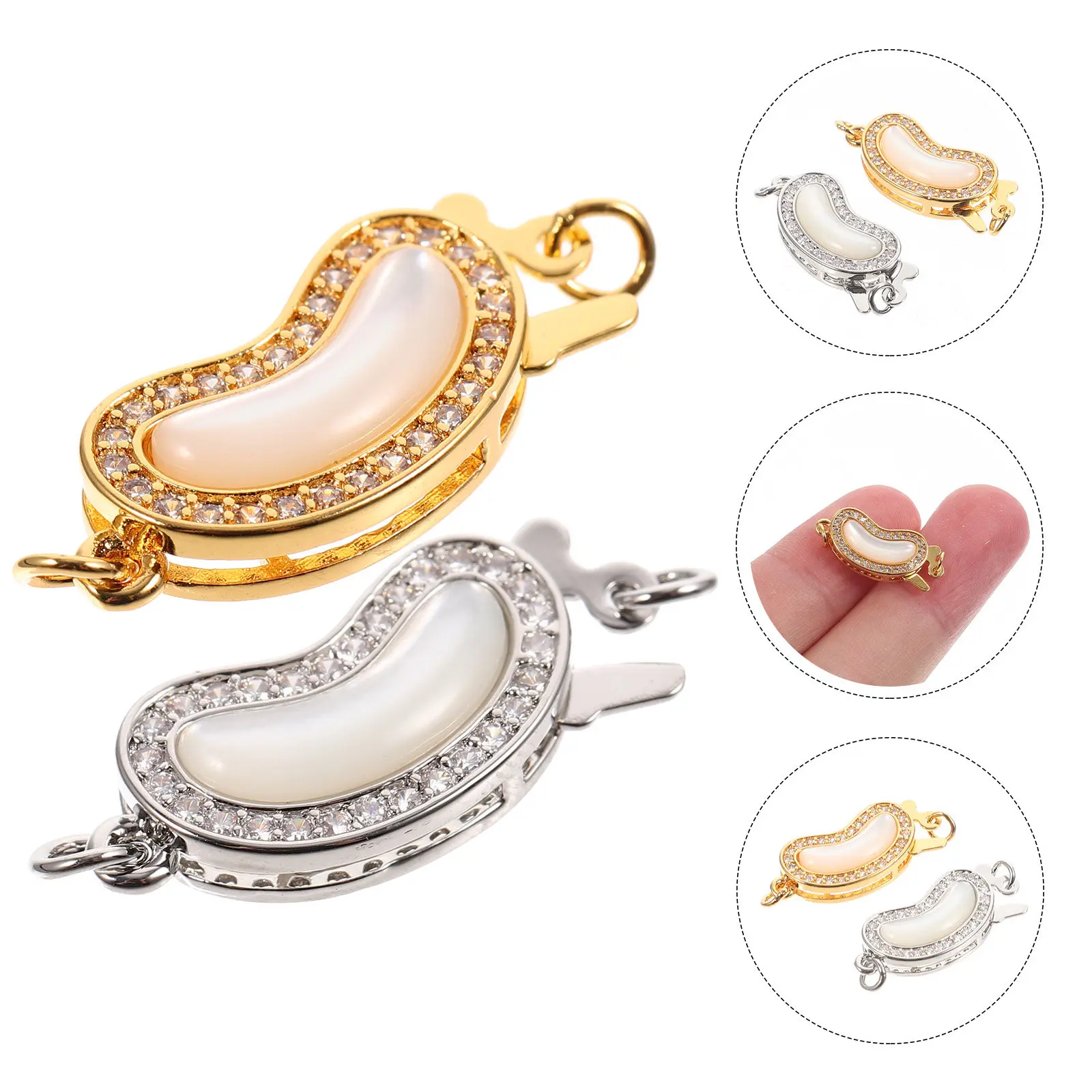 

2Pcs Shell Necklace Toggle Clasp Fine Polished Copper DIY Jewelry Fastener for Bracelets Necklaces Elegant Connector Accessories