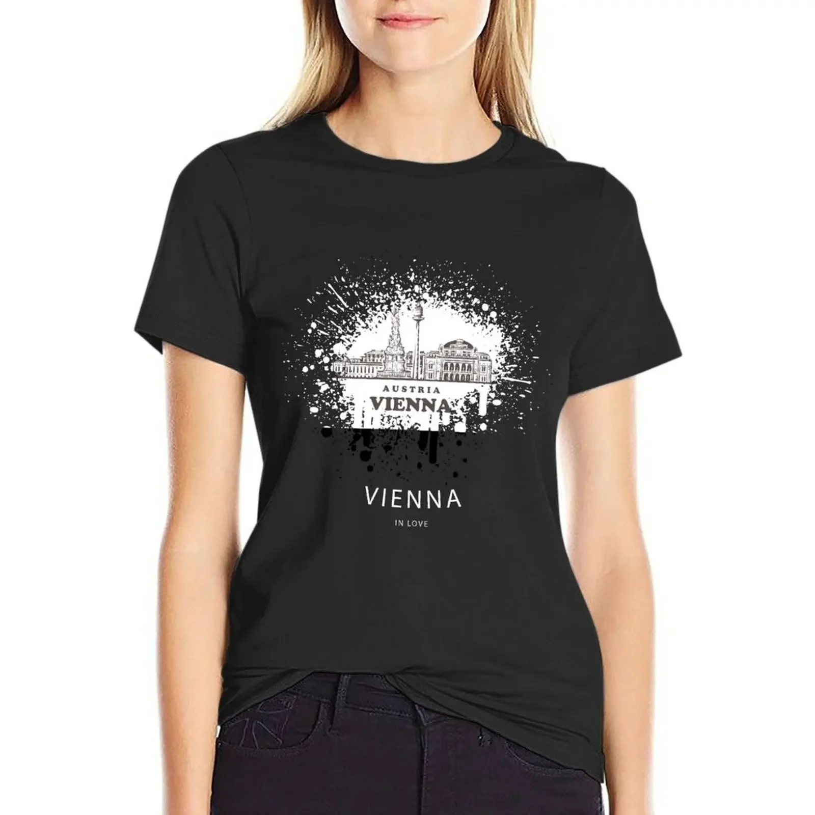 

Vienna Austria in Love Vienna T-Shirt summer tops tees anime ariat shirts for Women
