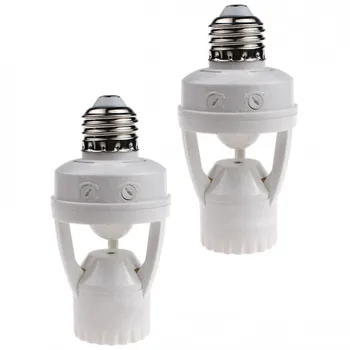 PIR 모션 센서 앰플 포함 소켓 E27 컨버터, LED E27 램프 베이스, 지능형 전구 스위치, 최대 60W, 100-240V 