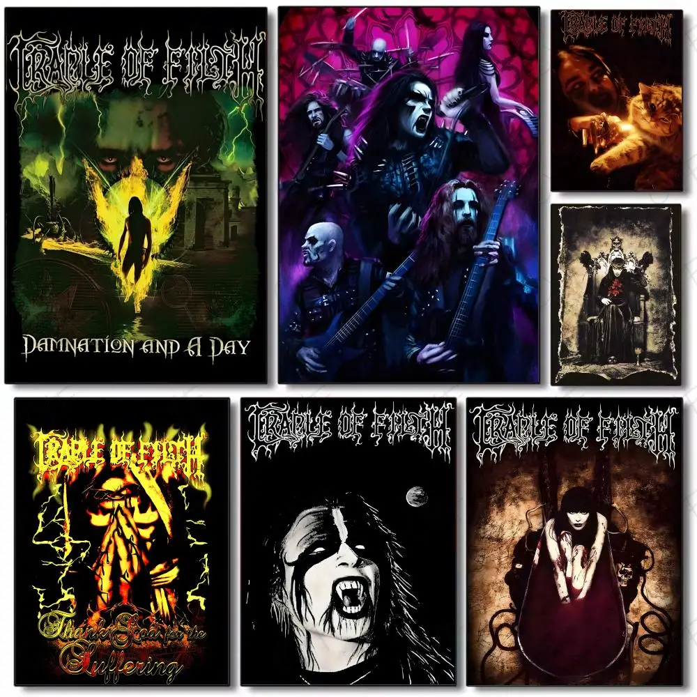 black metal band poster C-Cradle of Filth Poster Painting Wall Art Mural for Living Room Home Decor and Gifts