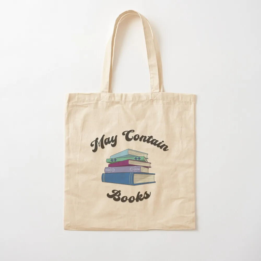 

May Contain Books Book Stack Tote Bag tote bag women Handbags women cute pouch bag shopper women canvas Canvas Tote