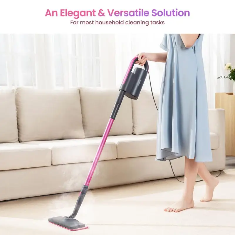 7-in-1 Steam Mop with Detachable Handheld Steamer for Walls, Floors, Tiles, Tackles Grease , Includes Multiple Accessories