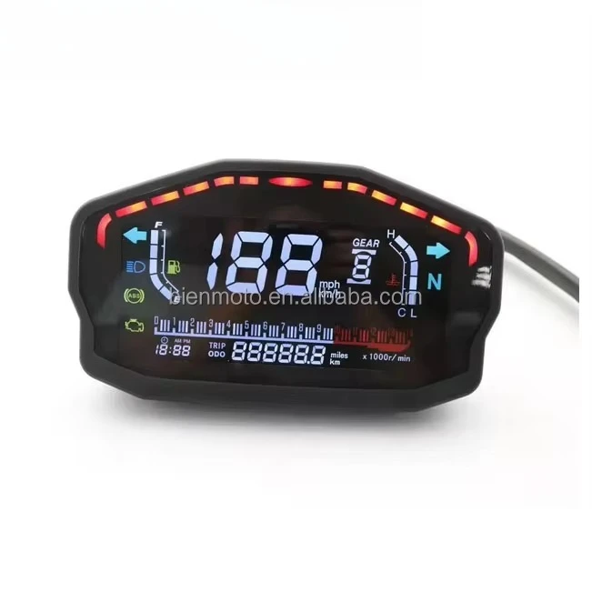 

12V universal 600cc 4 cylinder ABS liquid crystal digital tachometer tablero para moto speedometer odometer waterproof
