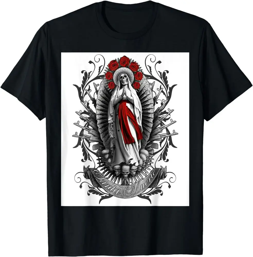 NEW LIMITED Santa Muerte Folk-Catholic Saint Skull Cool T-shirt Fun Printed Clothing Y2K SummerCartoon vintage Luxury oversized