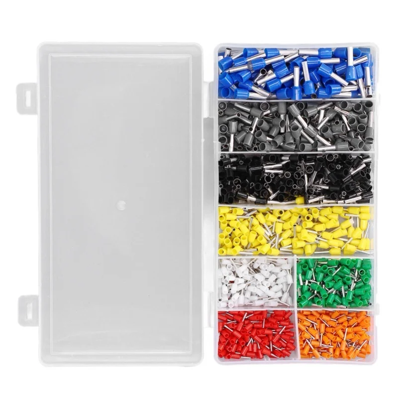 

Набор из 1000 шт. латунных и полипропиленовых клемм-наконечников для обжима проводов, модель CZ0100939