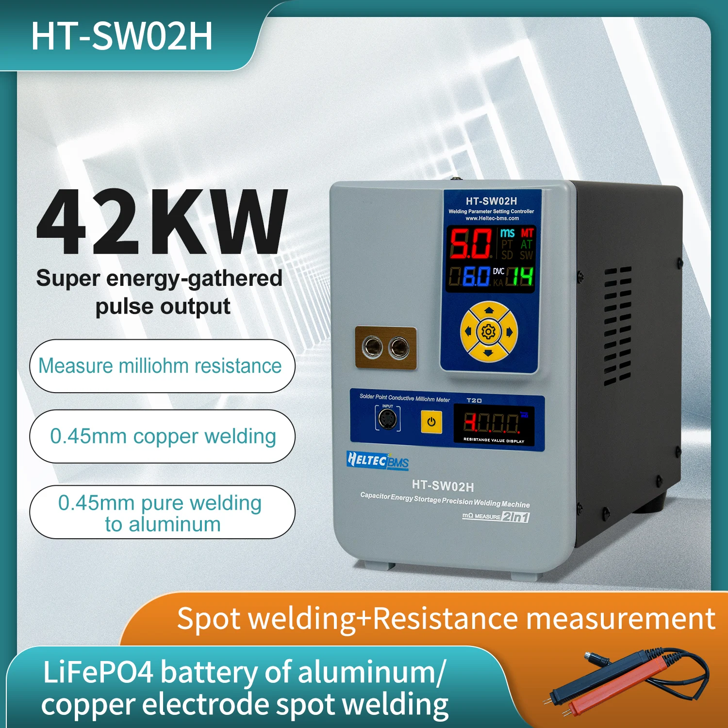 Imagem -06 - Heltec 21kw 12kw 36kw 42kw Capacitor de Armazenamento Bateria Máquina de Solda a Ponto Portátil Pequeno Ponto Soldador Display Led 0.5 mm Espessura