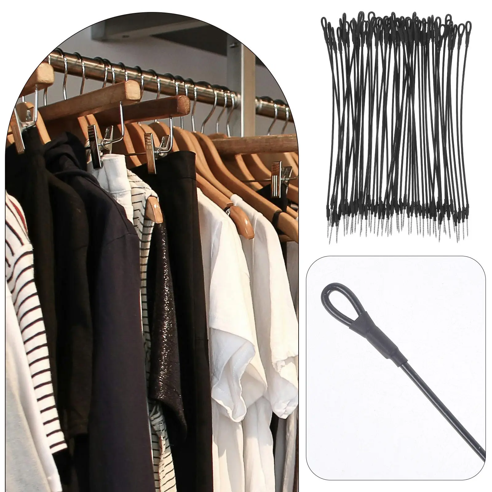 

50Pcs Anti-Theft Steel Wire Rope Tag String for Clothing Shoes Hats Goods Retail Supplies Tag Protective String